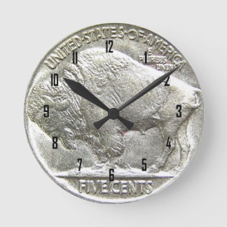 BUFFALO NICKEL ROUND CLOCK
