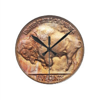 Buffalo Nickel Vintage Coin Collecting Wall Clock