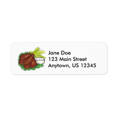 Buffalo NY BBQ Chicken Wing Wings Celery Labels