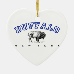 Buffalo, NY - Bison Ceramic Ornament