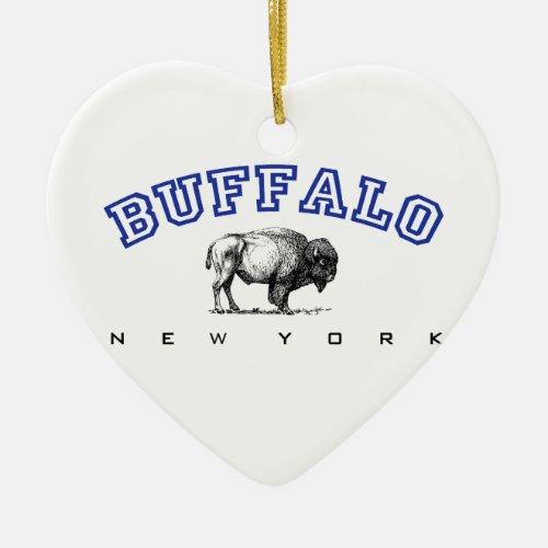 Buffalo NY _ Bison Ceramic Ornament