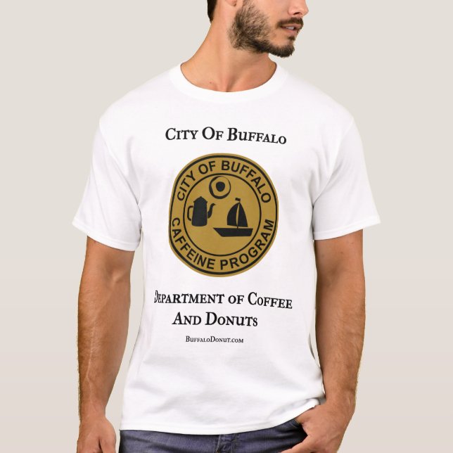 Buffalo NY Coffee and Donuts Funny City of Buffalo T-Shirt (Front)