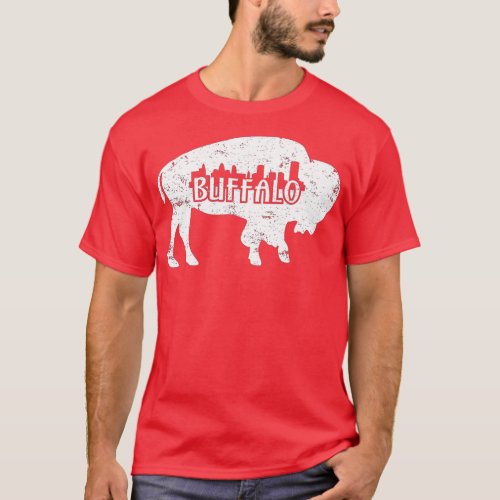 Buffalo NY Distressed Skyline Gift  T_Shirt