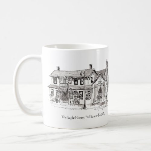 Buffalo NY Eagle House Historic Tavern Ink Sketch Coffee Mug