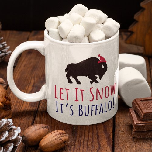 Buffalo NY Let It Snow Cute Bison Christmas Coffee Mug
