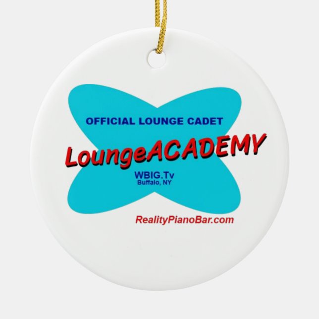 Buffalo NY Lounge Academy Retro Space Age Ceramic Ornament (Front)