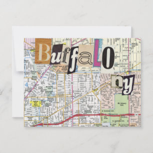 Buffalo NY Maps Collage postcard