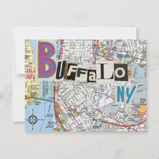Buffalo NY Maps Collage postcard 37