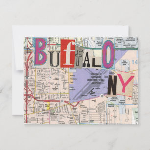 Buffalo NY Maps Collage postcard 38