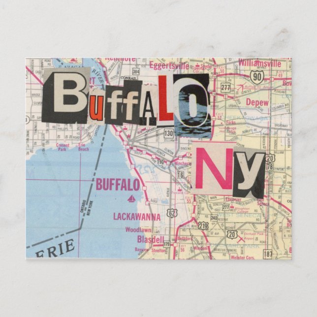 Buffalo NY Maps Collage postcard 39 (Front)