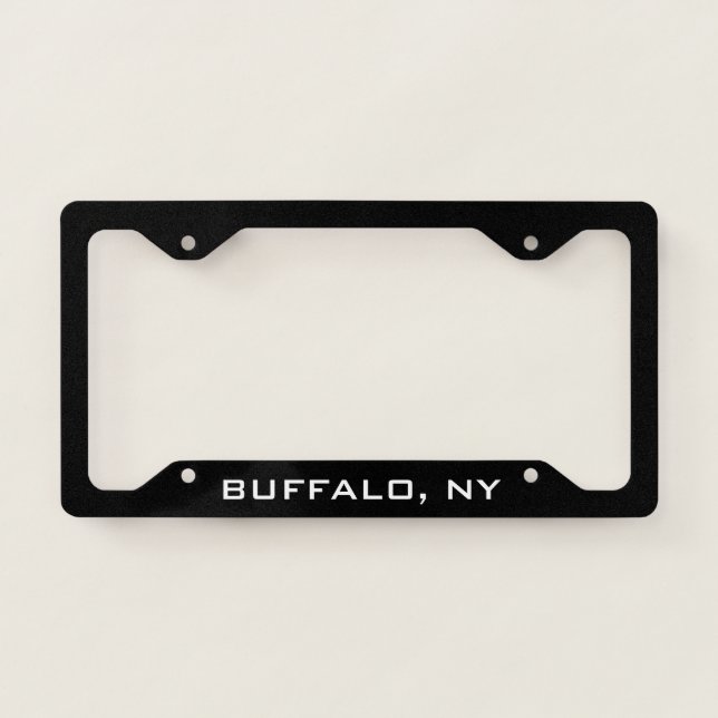 Buffalo NY New York Black License Plate Frame (Front)