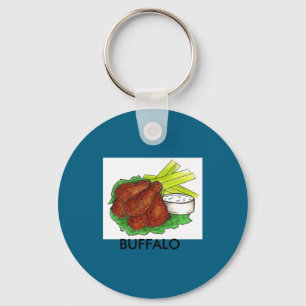 Buffalo Ny New York Hot Bbq Chicken Wings Celery _ Keychain
