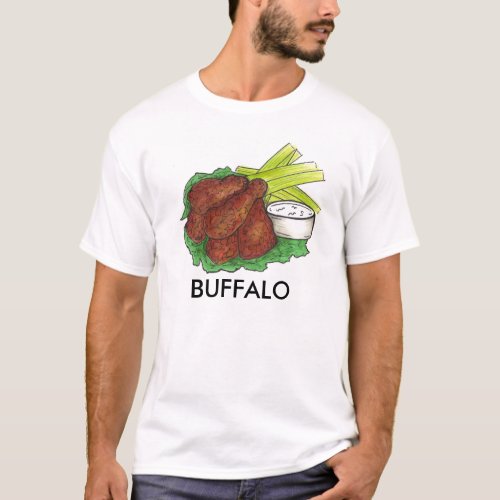 Buffalo NY New York Hot BBQ Chicken Wings Celery T_Shirt