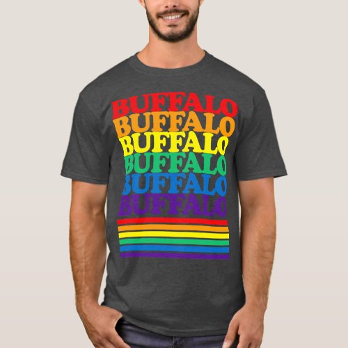 Buffalo NY Pride Week Rainbow Gay Pride Colors LGB T_Shirt