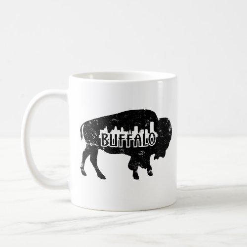 Buffalo NY Skyline Distressed Coffee Mug
