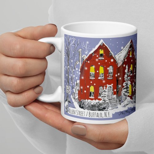 Buffalo NY Winter Snow Original Art Christmas  Coffee Mug