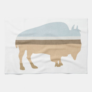 Buffalo on a Plain Kitchen Towel