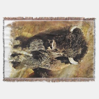 Buffalo Painting Throw Blanket by William63 at Zazzle