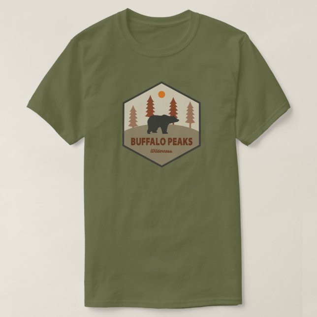Buffalo Peaks Wilderness Colorado Bear T-Shirt (Design Front)