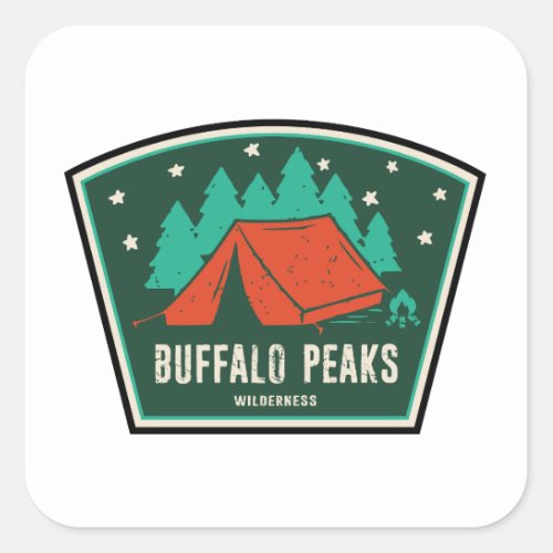 Buffalo Peaks Wilderness Colorado Camping Square Sticker