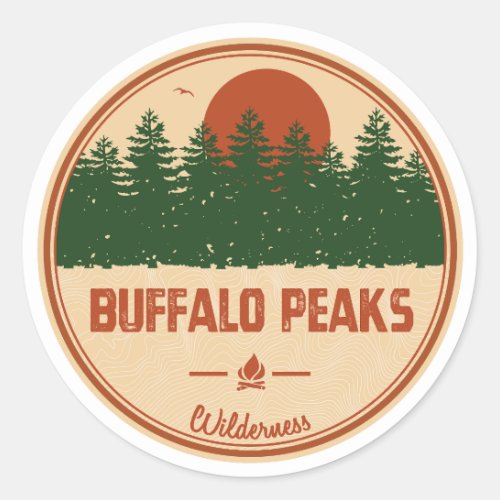Buffalo Peaks Wilderness Colorado Classic Round Sticker
