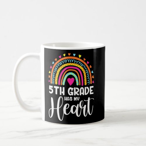Buffalo Plaid 5th Grade Has My Heart Teacher Valen Coffee Mug