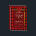 Buffalo Plaid And Garland Holiday  Invitation<br><div class="desc">Celebrate the season with this cozy buffalo plaid holiday invitation featuring a festive garland and gold colored frame. Perfect for Christmas parties,  winter gatherings,  and holiday celebrations. Fully customizable with your event details.</div>