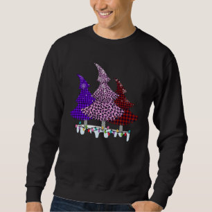Buffalo Plaid and Leopard Christmas Tree Sweatshirt
