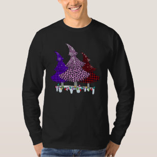 Buffalo Plaid and Leopard Christmas Tree T-Shirt