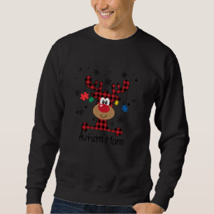 Buffalo Plaid Autism Mom Reindeer Autism Mom Chris Sweatshirt