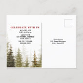 Buffalo Plaid Axe Woodland Lumberjack Birthday Invitation Postcard (Back)