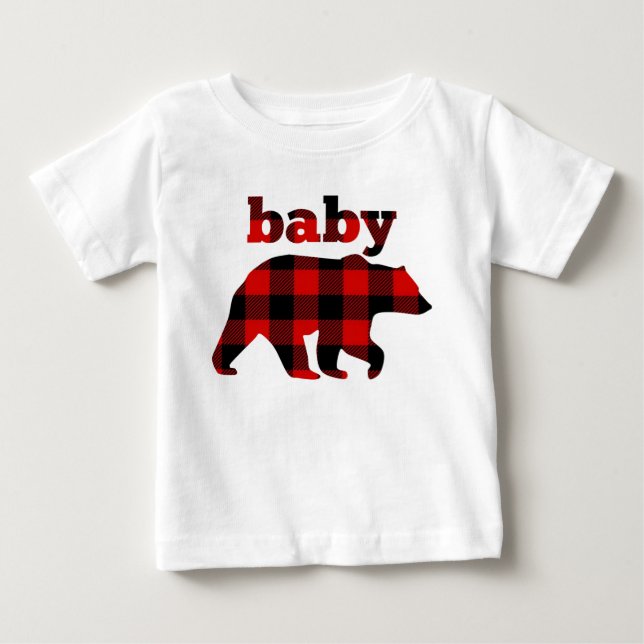 "Buffalo plaid baby bear" T-Shirt (Front)
