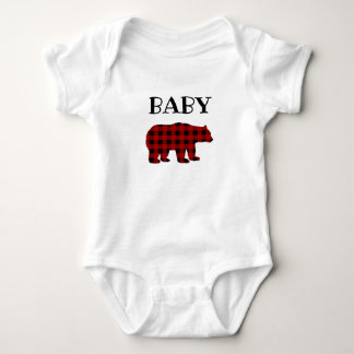 Buffalo Plaid Baby Bear T-Shirt Bodysuit