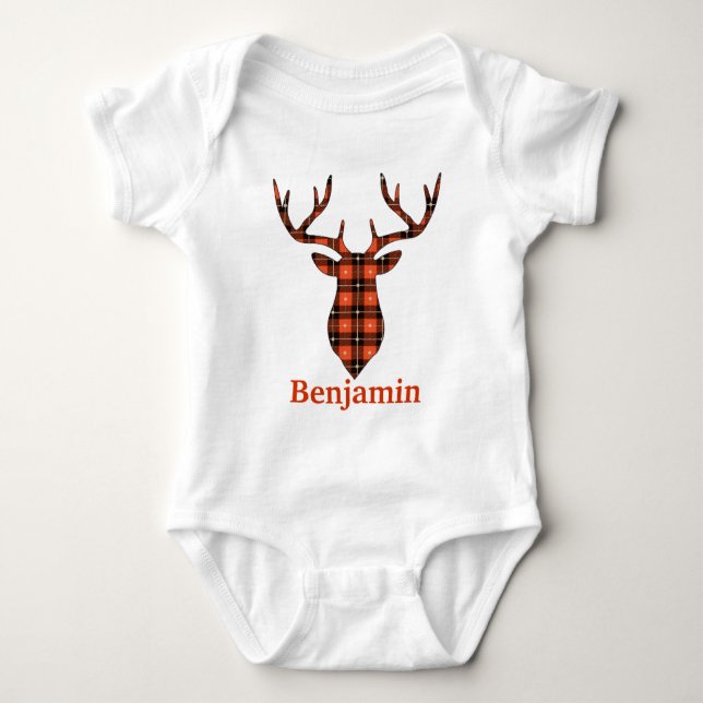 Buffalo Plaid Baby Bodysuit (Front)