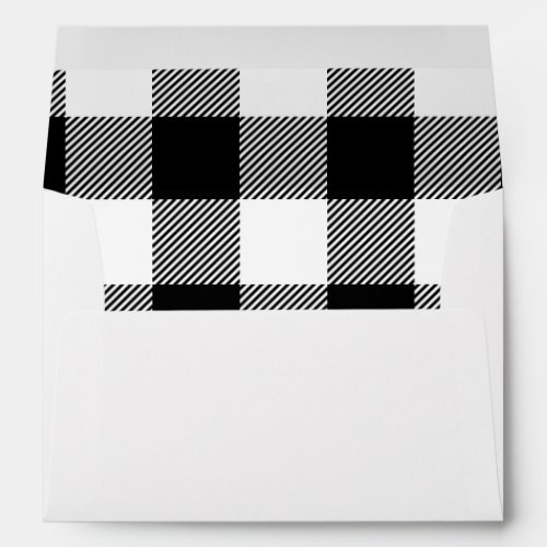 Buffalo Plaid Black and White Envelope