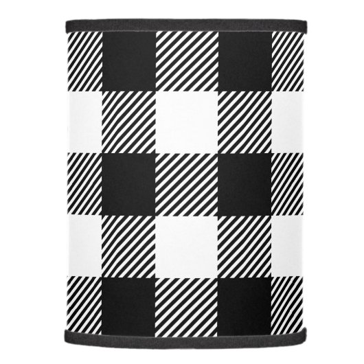 Buffalo Plaid - Black and White Lamp Shade (Right)