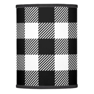 Buffalo Plaid - Black and White Lamp Shade