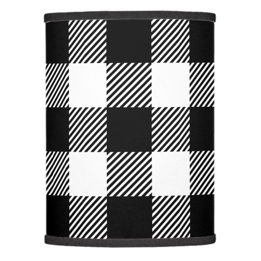 Buffalo Plaid - Black and White Lamp Shade (Front)
