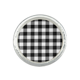 Buffalo Plaid - Black and White Ring
