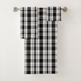 Black and White Buffalo Plaid Bath Towel Set, Zazzle in 2023