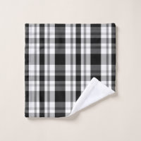 Buffalo Plaid Black Gray Hand & Bath Towel by decampstudios