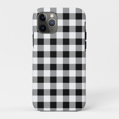 Buffalo Plaid Black White Pattern iPhone 11 Pro Case