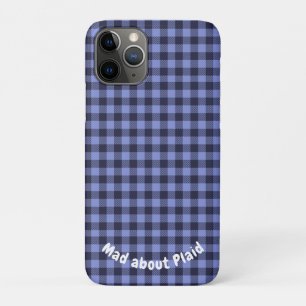 Buffalo Plaid Blue & Black Monogram Simple iPhone 11 Pro Case