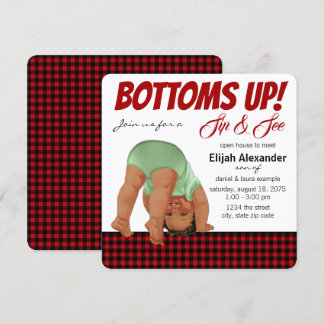 Buffalo Plaid Boy Sip and See Invitation