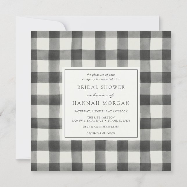 Buffalo Plaid Bridal Shower Invitation (Front)