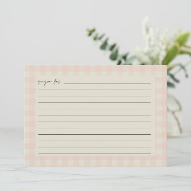 Buffalo Plaid Bridal Shower Recipe Card (Standing Front)