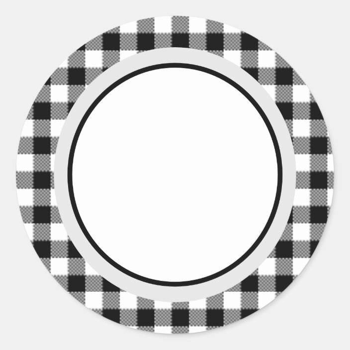 Buffalo Plaid, Buffalo Check Black and White Plaid Classic Round