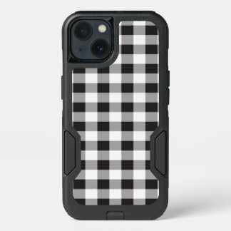 Buffalo Plaid Check Black White iPhone 13 Case