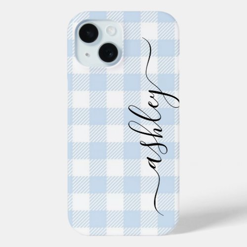 Buffalo Plaid Check Calligraphy CAN edit color Cas iPhone 15 Case