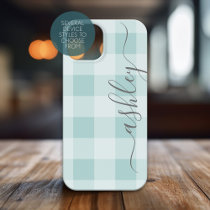 Buffalo Plaid Check Calligraphy CAN edit color Case-Mate iPhone 14 Case